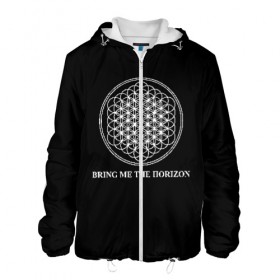 Мужская куртка 3D с принтом BRING ME THE HORIZON в Рязани, ткань верха — 100% полиэстер, подклад — флис | прямой крой, подол и капюшон оформлены резинкой с фиксаторами, два кармана без застежек по бокам, один большой потайной карман на груди. Карман на груди застегивается на липучку | bmth | bring me the horizon