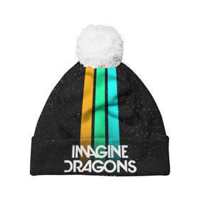 Шапка 3D c помпоном с принтом РЮКЗАК IMAGINE DRAGONS в Рязани, 100% полиэстер | универсальный размер, печать по всей поверхности изделия | evolve | id | imagine dragons | драконы | ид