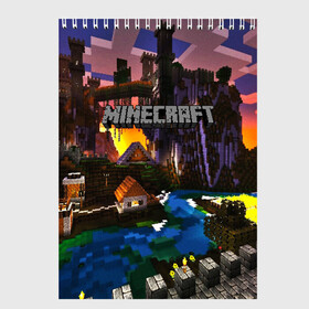 Скетчбук с принтом MINECRAFT CITY в Рязани, 100% бумага
 | 48 листов, плотность листов — 100 г/м2, плотность картонной обложки — 250 г/м2. Листы скреплены сверху удобной пружинной спиралью | craft | creeper | dungeon | dungeons | earth | game | logo | mine | minecraft | mobile | online | дунгеонс | земля | зомби | игра | крипер | лого | майкрафт | майнкрафт | мобайл | онлайн | подземелье | подземелья