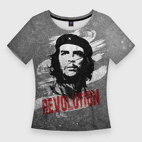 Женская футболка 3D Slim с принтом Че Гевара в Рязани,  |  | che | che guevara | cuba | ernesto guevara | guerrilla | revolution | viva la | viva la revolution | история | куба | партизан | революция | свобода | че | че гевара | чегевара