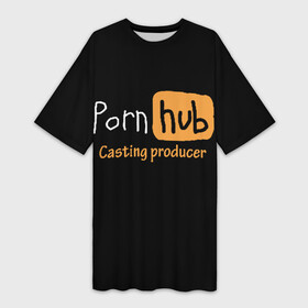 Платье-футболка 3D с принтом Porn hab Casting producer в Рязани,  |  | adults | casting | inscription | logo | movies | producer | studio | кастинг | логотип | надпись | продюсер | студия | фильмы