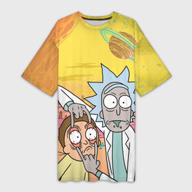 Платье-футболка 3D с принтом Рик и Морти в Рязани,  |  | c 137 | morty | morty smith | portal | rick | rick and morty | rick sanchez | sanchez | smith | морти | морти смит | портал | рик | рик и морти | рик санчез | санчез | смит