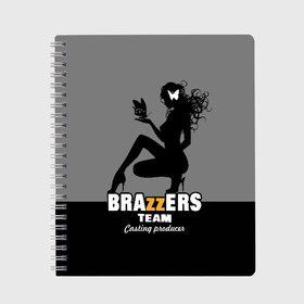 Тетрадь с принтом Brazzers team Casting-producer в Рязани, 100% бумага | 48 листов, плотность листов — 60 г/м2, плотность картонной обложки — 250 г/м2. Листы скреплены сбоку удобной пружинной спиралью. Уголки страниц и обложки скругленные. Цвет линий — светло-серый
 | adults | brazzers | butterflies | casting | girl | inscription | logo | movies | producer | silhouette | studio | team | бабочки | братья | девушка | кастинг | логотип | надпись | продюсер | силуэт | студия | фильмы