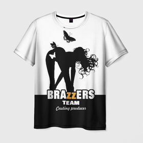 Мужская футболка 3D с принтом Brazzers team Casting-producer в Рязани, 100% полиэфир | прямой крой, круглый вырез горловины, длина до линии бедер | adults | brazzers | butterflies | casting | girl | inscription | logo | movies | producer | silhouette | studio | team | бабочки | братья | девушка | кастинг | логотип | надпись | продюсер | силуэт | студия | фильмы