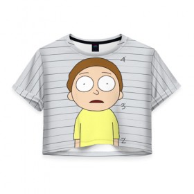 Женская футболка Cropp-top с принтом Morty is in prison в Рязани, 100% полиэстер | круглая горловина, длина футболки до линии талии, рукава с отворотами | c 137 | morty | morty smith | portal | rick | rick and morty | rick sanchez | sanchez | smith | морти | морти смит | портал | рик | рик и морти | рик санчез | санчез | смит