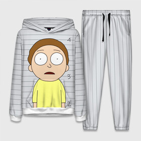 Женский костюм 3D (с толстовкой) с принтом Morty is in prison в Рязани,  |  | c 137 | morty | morty smith | portal | rick | rick and morty | rick sanchez | sanchez | smith | морти | морти смит | портал | рик | рик и морти | рик санчез | санчез | смит