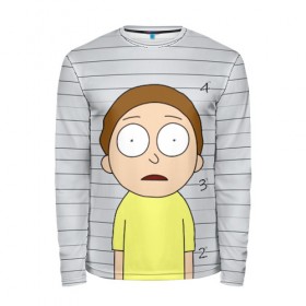 Мужской лонгслив 3D с принтом Morty is in prison в Рязани, 100% полиэстер | длинные рукава, круглый вырез горловины, полуприлегающий силуэт | Тематика изображения на принте: c 137 | morty | morty smith | portal | rick | rick and morty | rick sanchez | sanchez | smith | морти | морти смит | портал | рик | рик и морти | рик санчез | санчез | смит