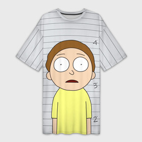 Платье-футболка 3D с принтом Morty is in prison в Рязани,  |  | c 137 | morty | morty smith | portal | rick | rick and morty | rick sanchez | sanchez | smith | морти | морти смит | портал | рик | рик и морти | рик санчез | санчез | смит