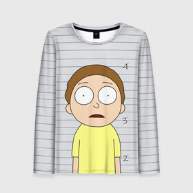 Женский лонгслив 3D с принтом Morty is in prison в Рязани, 100% полиэстер | длинные рукава, круглый вырез горловины, полуприлегающий силуэт | Тематика изображения на принте: c 137 | morty | morty smith | portal | rick | rick and morty | rick sanchez | sanchez | smith | морти | морти смит | портал | рик | рик и морти | рик санчез | санчез | смит