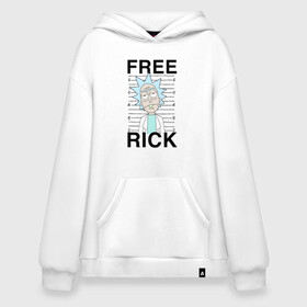 Худи SuperOversize хлопок с принтом Free Rick в Рязани, 70% хлопок, 30% полиэстер, мягкий начес внутри | карман-кенгуру, эластичная резинка на манжетах и по нижней кромке, двухслойный капюшон
 | c 137 | morty | morty smith | portal | rick | rick and morty | rick sanchez | sanchez | smith | морти | морти смит | портал | рик | рик и морти | рик санчез | санчез | смит