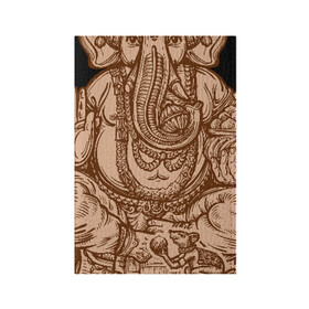 Обложка для паспорта матовая кожа с принтом Ганеш в Рязани, натуральная матовая кожа | размер 19,3 х 13,7 см; прозрачные пластиковые крепления | Тематика изображения на принте: бог. индуизм | буддизм | ганеш | ганеша | индия | кришна | мифология | оберег | ом | слон | талисман