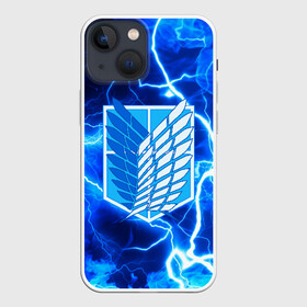 Чехол для iPhone 13 mini с принтом АТАКА ТИТАНОВ. Голубые молнии в Рязани,  |  | attack on titan | monsters | атака титанов | монстры | титаны