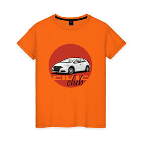 Женская футболка хлопок с принтом Honda Civic club в Рязани, 100% хлопок | прямой крой, круглый вырез горловины, длина до линии бедер, слегка спущенное плечо | Тематика изображения на принте: 9gen | civic | generation | honda | nine | девять | поколение | хонда | цивик
