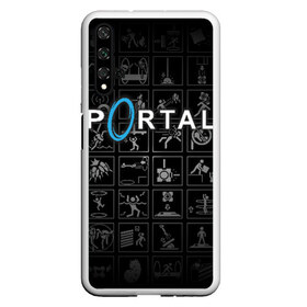 Чехол для Honor 20 с принтом Portal icons в Рязани, Силикон | Область печати: задняя сторона чехла, без боковых панелей | Тематика изображения на принте: half life | головоломка | иконки | пиктограммы | портал | телепорт