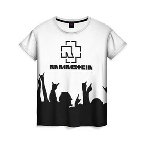 Женская футболка 3D с принтом RAMMSTEIN в Рязани, 100% полиэфир ( синтетическое хлопкоподобное полотно) | прямой крой, круглый вырез горловины, длина до линии бедер | rammstein | рамштайн