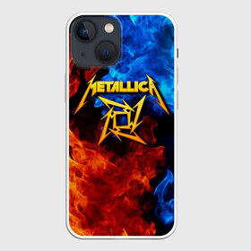 Чехол для iPhone 13 mini с принтом Metallica в Рязани,  |  | metalica | metallica | группа | джеймс хэтфилд | кирк хэмметт | ларс ульрих | метал | металика | металлика | миталика | музыка | роберт трухильо | рок | трэш | трэшметал | хард | хеви