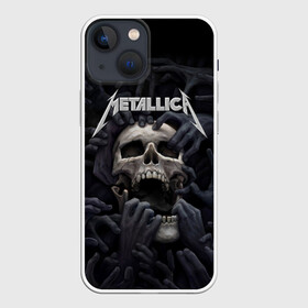 Чехол для iPhone 13 mini с принтом Metallica в Рязани,  |  | metalica | metallica | группа | джеймс хэтфилд | кирк хэмметт | ларс ульрих | метал | металика | металлика | миталика | музыка | роберт трухильо | рок | трэш | трэшметал | хард | хеви