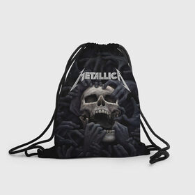 Рюкзак-мешок 3D с принтом Metallica в Рязани, 100% полиэстер | плотность ткани — 200 г/м2, размер — 35 х 45 см; лямки — толстые шнурки, застежка на шнуровке, без карманов и подкладки | metalica | metallica | группа | джеймс хэтфилд | кирк хэмметт | ларс ульрих | метал | металика | металлика | миталика | музыка | роберт трухильо | рок | трэш | трэшметал | хард | хеви