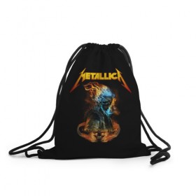 Рюкзак-мешок 3D с принтом Metallica в Рязани, 100% полиэстер | плотность ткани — 200 г/м2, размер — 35 х 45 см; лямки — толстые шнурки, застежка на шнуровке, без карманов и подкладки | metalica | metallica | группа | джеймс хэтфилд | кирк хэмметт | ларс ульрих | метал | металика | металлика | миталика | музыка | роберт трухильо | рок | трэш | трэшметал | хард | хеви