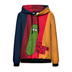 Мужская толстовка 3D с принтом Pickle Rick в Рязани, 100% полиэстер | двухслойный капюшон со шнурком для регулировки, мягкие манжеты на рукавах и по низу толстовки, спереди карман-кенгуру с мягким внутренним слоем. | Тематика изображения на принте: c 137 | morty | morty smith | portal | rick | rick and morty | rick sanchez | sanchez | smith | морти | морти смит | огурчик рик | пикл рик | пиклрик | портал | рик | рик и морти | рик санчез | санчез | смит