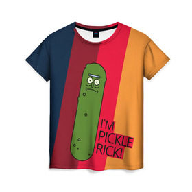 Женская футболка 3D с принтом Pickle Rick в Рязани, 100% полиэфир ( синтетическое хлопкоподобное полотно) | прямой крой, круглый вырез горловины, длина до линии бедер | Тематика изображения на принте: c 137 | morty | morty smith | portal | rick | rick and morty | rick sanchez | sanchez | smith | морти | морти смит | огурчик рик | пикл рик | пиклрик | портал | рик | рик и морти | рик санчез | санчез | смит