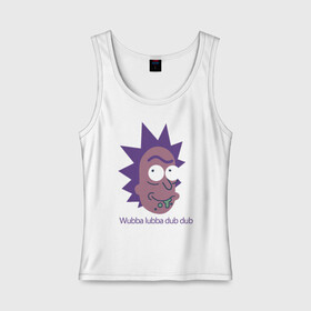 Женская майка хлопок с принтом Wubba lubba dub dub в Рязани, 95% хлопок, 5% эластан |  | c 137 | morty | morty smith | portal | rick | rick and morty | rick sanchez | sanchez | smith | морти | морти смит | портал | рик | рик и морти | рик санчез | санчез | смит