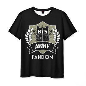 Мужская футболка 3D с принтом BTS Army Fandom в Рязани, 100% полиэфир | прямой крой, круглый вырез горловины, длина до линии бедер | army | bangtan boys | beyond the scene | boys | bts | chin | edm | emblem | fandom | fans | hieroglyphs | hip hop | jimin | k pop | logo | rainbow | rb | rm | south korean | армия | бойбенд | ви | джей хоуп | иероглифы | логотип | мальчики | радуга 