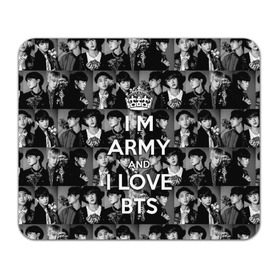 Коврик для мышки прямоугольный с принтом I am army and I lover BTS в Рязани, натуральный каучук | размер 230 х 185 мм; запечатка лицевой стороны | bangtan boys | beyond the scene | boyband | boys | bts | chin | chonguk | collage | crown | edm | flowers | hip hop | jimin | jj hope | k pop | photo | r  b | rm | south korean | suga | wee | бойбенд | ви | джей хоуп | коллаж | корона | мальчики | с