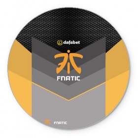 Коврик для мышки круглый с принтом cs:go (Fnatic) в Рязани, резина и полиэстер | круглая форма, изображение наносится на всю лицевую часть | cs:go