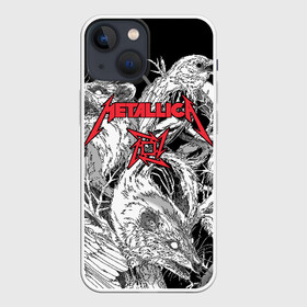 Чехол для iPhone 13 mini с принтом Metallica в Рязани,  |  | american | angry | emblem | james hetfield | kirk hammett | la | live | logo | metal band | metallica | rats | ravens | zombies | американская | вороны | джеймс хетфилд | живые | злые | зомби | кирк хэмметт | крысы | ларс ульрих | логотип | мета