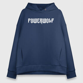 Женское худи Oversize хлопок с принтом POWERWOLF в Рязани, френч-терри — 70% хлопок, 30% полиэстер. Мягкий теплый начес внутри —100% хлопок | боковые карманы, эластичные манжеты и нижняя кромка, капюшон на магнитной кнопке | powerwolf | wolf