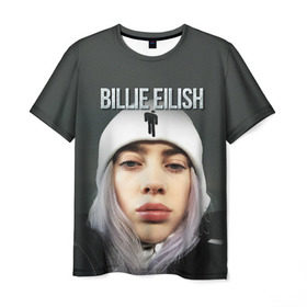 Мужская футболка 3D с принтом BILLIE EILISH в Рязани, 100% полиэфир | прямой крой, круглый вырез горловины, длина до линии бедер | ayelish | bad guy | bellyache | bilie eilish | bilie elish | billie | billie eilish | eilish | electronic | elish | music | били айлиш | билли айлиш | эйлиш | элиш