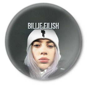 Значок с принтом BILLIE EILISH в Рязани,  металл | круглая форма, металлическая застежка в виде булавки | ayelish | bad guy | bellyache | bilie eilish | bilie elish | billie | billie eilish | eilish | electronic | elish | music | били айлиш | билли айлиш | эйлиш | элиш