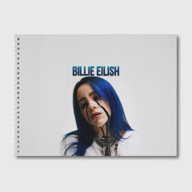 Альбом для рисования с принтом BILLIE EILISH в Рязани, 100% бумага
 | матовая бумага, плотность 200 мг. | ayelish | bad guy | bellyache | bilie eilish | bilie elish | billie | billie eilish | eilish | electronic | elish | music | били айлиш | билли айлиш | эйлиш | элиш