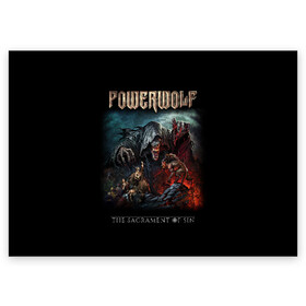 Поздравительная открытка с принтом Powerwolf в Рязани, 100% бумага | плотность бумаги 280 г/м2, матовая, на обратной стороне линовка и место для марки
 | Тематика изображения на принте: powerwolf | метал | повервольф | повервульф | рок