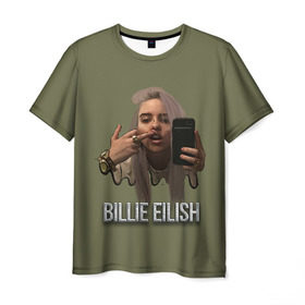 Мужская футболка 3D с принтом BILLIE EILISH в Рязани, 100% полиэфир | прямой крой, круглый вырез горловины, длина до линии бедер | ayelish | bad guy | bellyache | bilie eilish | bilie elish | billie | billie eilish | eilish | electronic | elish | music | били айлиш | билли айлиш | эйлиш | элиш