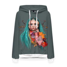 Женская толстовка 3D с принтом BILLIE EILISH в Рязани, 100% полиэстер  | двухслойный капюшон со шнурком для регулировки, мягкие манжеты на рукавах и по низу толстовки, спереди карман-кенгуру с мягким внутренним слоем. | ayelish | bad guy | bellyache | bilie eilish | bilie elish | billie | billie eilish | eilish | electronic | elish | music | били айлиш | билли айлиш | эйлиш | элиш