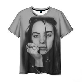 Мужская футболка 3D с принтом BILLIE EILISH в Рязани, 100% полиэфир | прямой крой, круглый вырез горловины, длина до линии бедер | ayelish | bad guy | bellyache | bilie eilish | bilie elish | billie | billie eilish | eilish | electronic | elish | music | били айлиш | билли айлиш | эйлиш | элиш