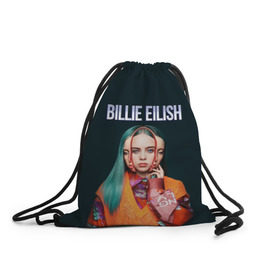 Рюкзак-мешок 3D с принтом BILLIE EILISH в Рязани, 100% полиэстер | плотность ткани — 200 г/м2, размер — 35 х 45 см; лямки — толстые шнурки, застежка на шнуровке, без карманов и подкладки | Тематика изображения на принте: ayelish | bad guy | bellyache | bilie eilish | bilie elish | billie | billie eilish | eilish | electronic | elish | music | били айлиш | билли айлиш | эйлиш | элиш