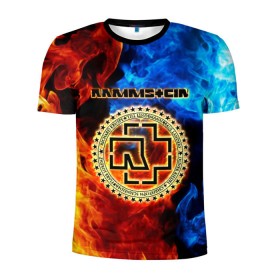 Мужская футболка 3D спортивная с принтом Rammstein в Рязани, 100% полиэстер с улучшенными характеристиками | приталенный силуэт, круглая горловина, широкие плечи, сужается к линии бедра | amerika | art | germany | logo | rammstein | rock | till lindemann | арт | германия | группа | логотип | музыка | немецкая группа | немцы | песня | раммштайн | рамштайн | рок