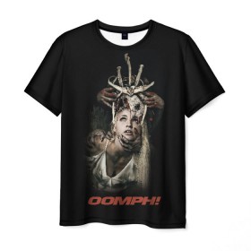 Мужская футболка 3D с принтом OOMPH в Рязани, 100% полиэфир | прямой крой, круглый вырез горловины, длина до линии бедер | metal | oomph | rock | метал | рок