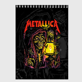 Скетчбук с принтом Metallica в Рязани, 100% бумага
 | 48 листов, плотность листов — 100 г/м2, плотность картонной обложки — 250 г/м2. Листы скреплены сверху удобной пружинной спиралью | american | death | fly | holds | james hetfield | kirk hammett | lantern | metal band | metallica | moths | music | mysticism | rock | skeleton | skull | американская | держит | джеймс хетфилд | ларс ульрих | летают | метал группа | металлика | мистика | 