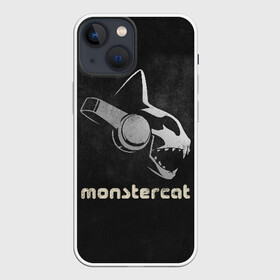 Чехол для iPhone 13 mini с принтом Monstercat в Рязани,  |  | monstercat | клуб | клубная музыка | кот | котенок | кошка | лейбл | монстар | монстар кет | монстер | музыка | танцевальная музыка | электронная | электронная музыка