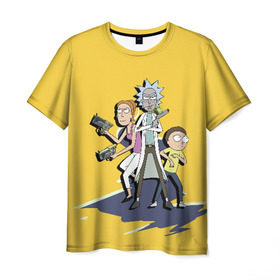 Мужская футболка 3D с принтом Summer, Rick, Morty в Рязани, 100% полиэфир | прямой крой, круглый вырез горловины, длина до линии бедер | Тематика изображения на принте: morty | morty smith | portal | rick | rick and morty | rick sanchez | sanchez | smith | морти | морти смит | портал | рик | рик и морти | рик санчез | санчез | смит