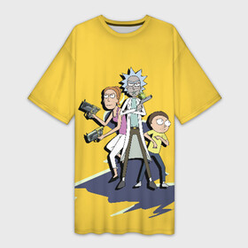 Платье-футболка 3D с принтом Summer, Rick, Morty в Рязани,  |  | morty | morty smith | portal | rick | rick and morty | rick sanchez | sanchez | smith | морти | морти смит | портал | рик | рик и морти | рик санчез | санчез | смит