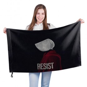 Флаг 3D с принтом Resist в Рязани, 100% полиэстер | плотность ткани — 95 г/м2, размер — 67 х 109 см. Принт наносится с одной стороны | the handmaid’s tale | джозефова №2 | джун | джун осборн | маргарет | маргарет этвуд | рассказ служанки | служанка | фредова | элизабет мосс | этвуд