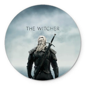 Коврик для мышки круглый с принтом THE WITCHER (Сериал) в Рязани, резина и полиэстер | круглая форма, изображение наносится на всю лицевую часть | bird | game | games | geralt | hunter | logo | monsters | series | star | the | witcher | wolf | ведьмак | волк | геральт | звезда | игра | игры | лого | медальон | монстры | охотник | птица | сериал | символ