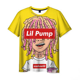 Мужская футболка 3D с принтом Lil Pump в Рязани, 100% полиэфир | прямой крой, круглый вырез горловины, длина до линии бедер | esskeetit | gazzy garcia | gucci gang | lil pump | lilpump | газзи гарсия | лил памп | рэп | рэпер | эшкере