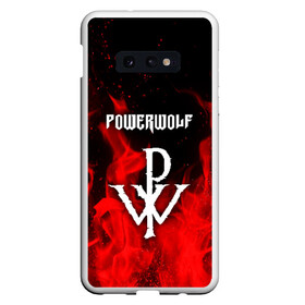 Чехол для Samsung S10E с принтом POWERWOLF в Рязани, Силикон | Область печати: задняя сторона чехла, без боковых панелей | powerwolf | wolf | метал | пауэр метал. | повервольф | поверфульф | рок | хэви металб