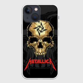 Чехол для iPhone 13 mini с принтом Metallica в Рязани,  |  | american | james hetfield | kirk hammett | l | metal band | metallic | metallica | music | robot | rock | scales | sitting | skeleton | skull | throne | американская | джеймс хетфилд | кирк хэмметт | ларс ульрих | логотип | метал группа | металл